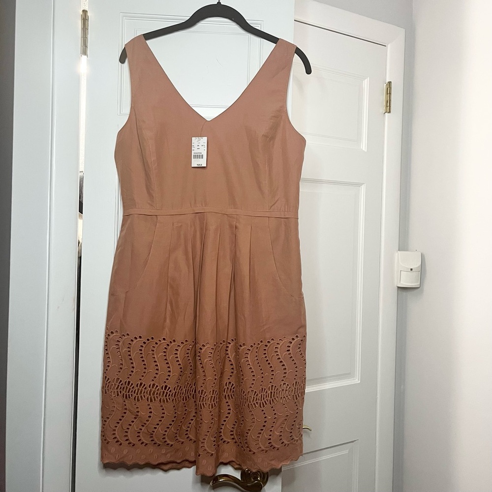 J. Crew Sleeveless Mauve Midi Business Casual Dress for Fall